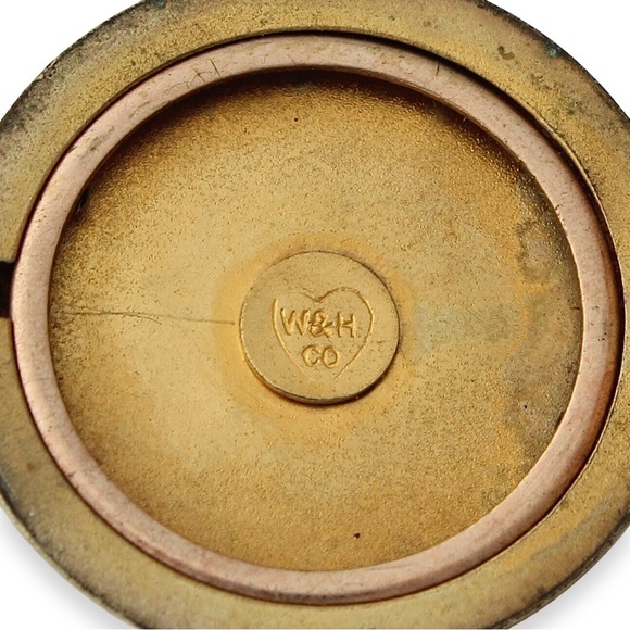 Antique Wightman & Hough Gold Filled Photo Locket with Paste Rhinestone W&H Co - Picture 6 of 7